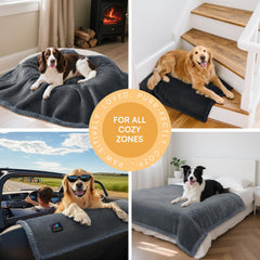 Luciphia dog cat furniture protector blanket draped over couch preventing spills