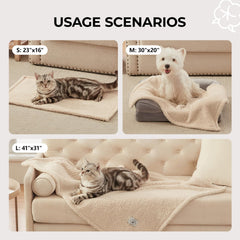 Luciphia pet blanket cat soft sherpa throw showing cozy night-time lounging