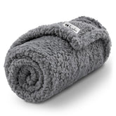 Luciphia premium fleece dog blanket grey 30x20 provides cozy warmth for small dogs.