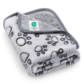 Luciphia premium soft dog blanket with grey paw print offers cozy warmth.