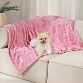 Luciphia small dog blanket with soft fleece offers cozy lounging on the couch.