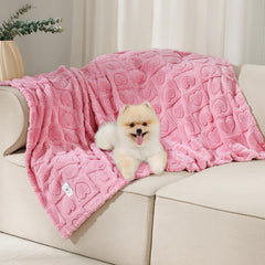 Luciphia small dog blanket with soft fleece offers cozy lounging on the couch.