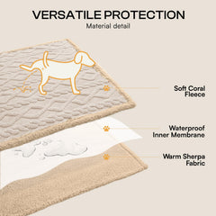 Luciphia waterproof pet blanket reversible-sherpa beige side up highlights warm, soft comfort.