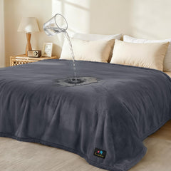 Luciphia Waterproof Pet Blanket on sofa provides full-coverage protection against spills.
