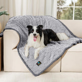 Luciphia Waterproof Pet Blanket top side on sofa provides cozy, dry lounging.