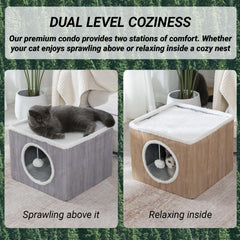 LUCKITTY Cat Condo House spacious cave bed inviting privacy and naps