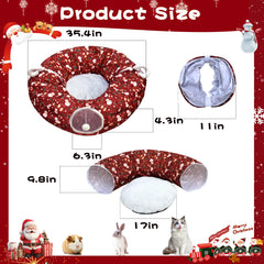 LUCKITTY Cat Tunnel Bed 3ft x 3ft x 9.8in offers roomy lounging and naptime.