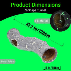 LUCKITTY Cat Tunnel Tube 25 cm diameter fits small pets comfortably.