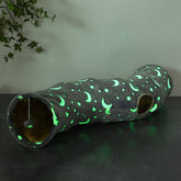 LUCKITTY Cat Tunnel Tube glow in the dark invites nighttime exploration for cats.