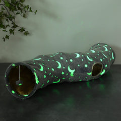 LUCKITTY Cat Tunnel Tube glow in the dark invites nighttime exploration for cats.