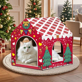 LUCKITTY Christmas Cat House Scratcher shows a cozy claw-friendly outlet for indoor cats.