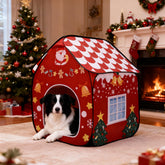 LUCKITTY Christmas foldable dog house design boosts cozy living room decor