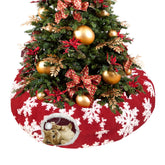 LUCKITTY Christmas snowflake cat tunnel under tree side view with plush ball distraction