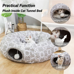 LUCKITTY plush-inside tunnel interior for comforting hide-and-seek sessions.