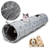 LUCKITTY plush-inside tunnel offers cozy, exploratory play for pets.
