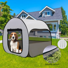 LUCKITTY Pop-Up Dog Kennel folded for compact storage and car trips.