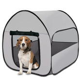 LUCKITTY Pop-Up Dog Kennel front view shows den-like security and airflow.