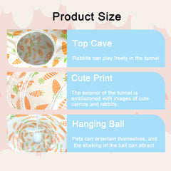 LUCKITTY Rabbit Tunnel collapsible 3-way design saves space for burrow play.