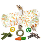 LUCKITTY Rabbit Tunnel open layout shows spacious 33x20x9.5 inches for hopping and nesting.