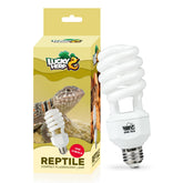LUCKY HERP desert-uvb-10-0-glow highlights stable UVB lighting in a reptile enclosure.