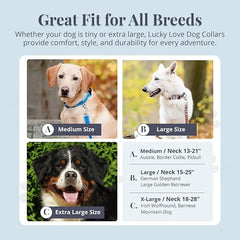 Lucky Love Dog wide collar Ladybird X-Large adjustable strap demonstrates easy size customization.
