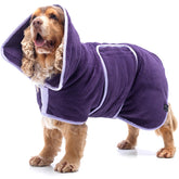 Lucky Pooch dog robe inner layer absorbs moisture for fast drying