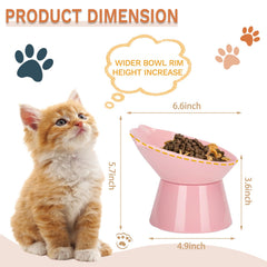 LuckyPots pink cat bowl with removable design for quick cleaning.