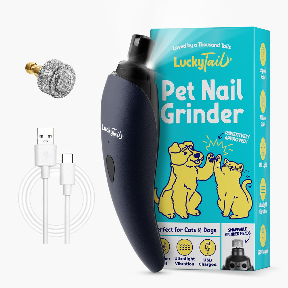 LUCKY TAIL nail grinder dark blue front view for gentle grooming