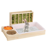 LUCKYBOPAN 3 in 1 rabbit litter box with hay feeder for easy setup and training