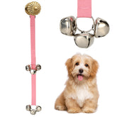 Luckyiren pink dog door bell mounted on door handle for potty signaling