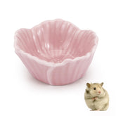 LuckyOpt small ceramic hamster bowl pink with anti-flip stability for feeding.