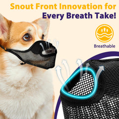 LUCKYPAW Dog Muzzle adjustable strap for a secure fit.