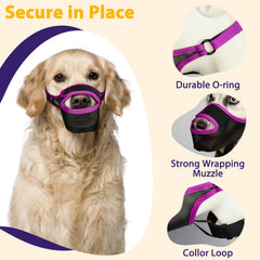 LUCKYPAW dog muzzle allows drinking and gentle mouth movement for rewards.