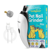 LuckyTail nail grinder front view showing compact, pet-friendly design.