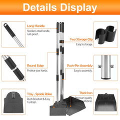 LUFFWELL dog poop scooper extended handle enables standing cleanup.
