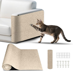 LukerPaws Cat Scratch Mat Khaki — overall view showing long protective surface for furniture