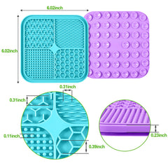 LUKITO lick mat with peanut butter spread for slower, engaging feeding sessions