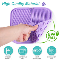 LUKITO licking mat during bath time keeps pets calm and entertained.