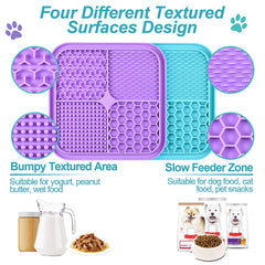 LUKITO licking mat with textured surfaces encourages slow feeding and mindful licking.