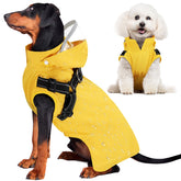 Lukovee dog raincoat waterproof exterior keeps your pet dry in heavy rain