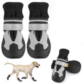 Lukovee dog shoes with warm fleece interior for cozy paw warmth in winter.