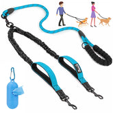 Lukovee Double Dog Leash with 360° swivel clasp for tangle-free daily walks.