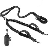 Lukovee double dog leash with padded handle for comfortable control on walks.