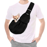 Lukovee Pet Sling adjustable strap supports comfortable, hands-free carry.