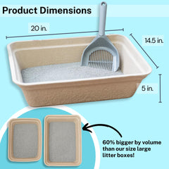 Luli & Cat disposable litter box in-use demonstrates easy disposal and weekly cleaning convenience