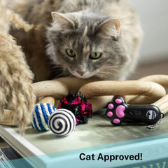 Luli & Cat USB-Rechargeable Laser Toy UV mode helps reveal stains.