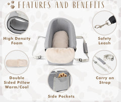 Lumies dog car seat adjustable-straps—secure, versatile fit across vehicles.