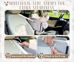 Lumies dog car seat rear view—secure containment on back-seat journeys.