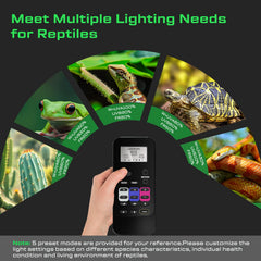 LuminPacific UVB Reptile Light supports custom modes for versatile habitats.