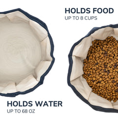 LumoLeaf collapsible dog bowls folded compactly for compact packing and storage.